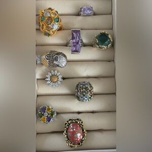 Elegant Multicolor Gemstone Rings ALL FOR 150 dollars